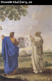 LE SUEUR, Eustache St Bruno Examining a Drawing of the Baths of Diocletian Location of the Future Charterhouse of Rome  (mk05)